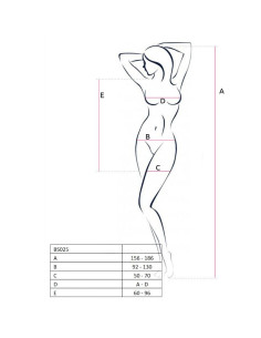 PASSION - WOMAN BS025 BODYSTOCKING WHITE DRESS STYLE ONE SIZE 2