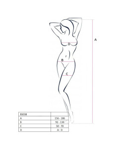 PASSION - WOMAN BS038 WHITE BODYSTOCKING ONE SIZE 2