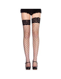 LEG AVENUE - FISHNET and BLACK LACE STOCKINGS