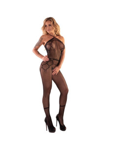 LIVCO CORSETTI FASHION - HACINT LC 17342 BODYSTOCKING CROTCHLESS BLACK ONE SIZE