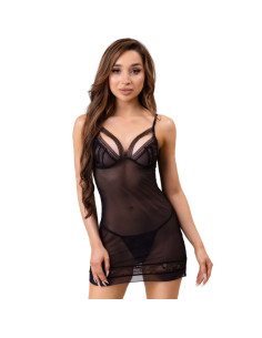 LIVCO CORSETTI FASHION - TIANA LC 20208 CHEMISE THONG BLACK L-XL