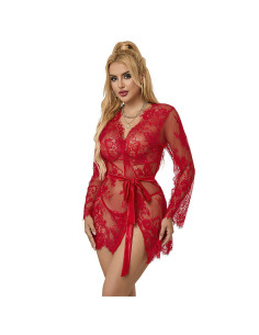 SUBBLIME - 953782 LACE NIGHTGOWN THONG RED L-XL