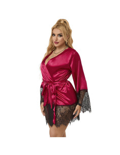 SUBBLIME - 953829 ELEGANTINĖS NĖRINIŲ PIŽAMOS KELNĖS SU STRINUKAIS, RAUDONOMIS DYDŽIO L-XL 2