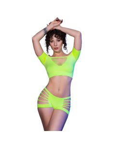 CHILIROSE - CR 4433 TOP and SHORTS GREEN S-M