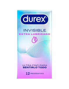 DUREX - EXTRA LUBRICATED INVISIBLE CONDOMS 12 UNITS