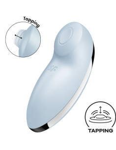 SATISFYER - TAP ir CLIMAX 2 VIBRATORIUS IR STIMULIATORIUS MĖLYNAS 2