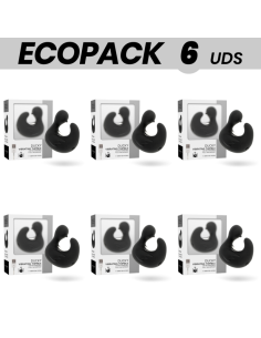 ECOPACK 6 VIENETAI - BLACKandSILVER DUCKYMANIA ĮKRAUNAMA SILIKONINIS STIMULIACINIS ANTIES PIRŠTUKAS