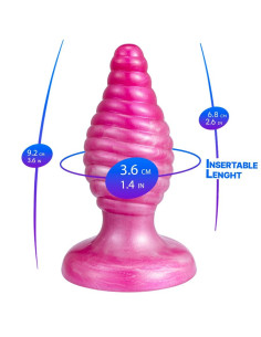 SILEXD - CHERRY ANAL PLUG FANTASY SKYSTAS SILIKONAS TERMOAKTYVUS ROŽINIS 9,2 CM