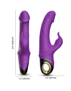 ARMONY - METEROR DILDO VIBRUOJAMAS TRIUŠIO FORMOS VIOLETINIS