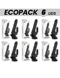 ECOPACK 6 UNITS - BASECOCK REALISTIC VIBRATOR REMOTE CONTROL BLACK 18.5 CM -O- 4CM
