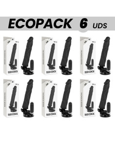 ECOPACK 6 UNITS - BASECOCK REALISTIC VIBRATOR REMOTE CONTROL BLACK 21 CM -O- 4 CM