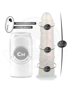 COCK MILLER - DILDO WITH SUCTION CUP, LIGHTS AND VIBRATION WITH REMOTE CONTROL WHITE 19.5 CM 2