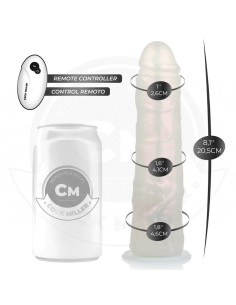 COCK MILLER - DILDO WITH SUCTION CUP, LIGHTS AND VIBRATION WITH REMOTE CONTROL WHITE 20.5 CM 2