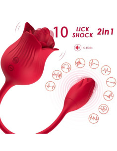 ARMONY - PINK CLITORIS STIMULATOR VIBRATOR WITH TAIL 10 MODES RED