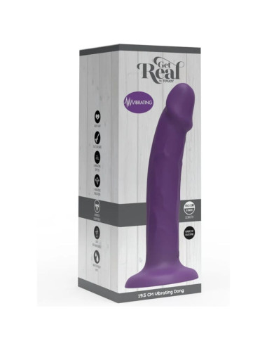 GET REAL - REALISTINIS SILIKONINIS VIBRUOJANTIS DILDO, VIOLETINIS, 19,5 CM