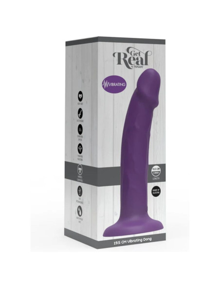 GET REAL - REALISTINIS SILIKONINIS VIBRUOJANTIS DILDO, VIOLETINIS, 19,5 CM