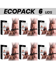 ECOPACK 6 UNITS - INTENSE HOLLOW HARNESS WITH DILDO 16 X 3.5 CM