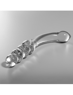 NEBULA SERIES BY IBIZA - MODEL 14 DILDO BOROSILICATE GLASS CLEAR 18.5 CM -O- 3 CM 2