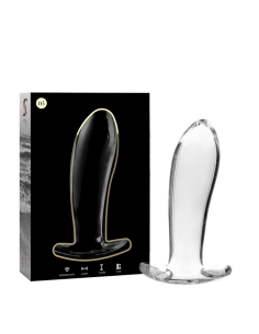 NEBULA SERIES BY IBIZA - MODEL 5 ANAL PLUG BOROSILICATE GLASS CLEAR 12.5 CM -O- 3.5 CM