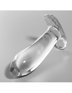 NEBULA SERIES BY IBIZA - MODEL 5 ANAL PLUG BOROSILICATE GLASS CLEAR 12.5 CM -O- 3.5 CM 2