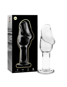 NEBULA SERIES BY IBIZA - MODEL 6 ANAL PLUG BOROSILICATE GLASS CLEAR 12.5 CM -O- 4 CM