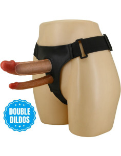 PRETTY LOVE - KEAVEN HARNESS BRIEFS UNIVERSAL and COMFORTABLE DOUBLE DILDO