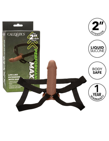 CALEXOTICS - PERFORMANCE MAXX LIFE-LIKE EXTENSION WITH HARNESS BROWN SKIN