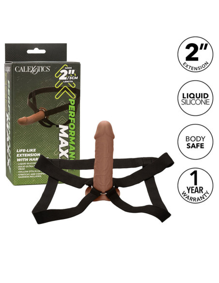 CALEXOTICS - PERFORMANCE MAXX LIFE-LIKE EXTENSION WITH HARNESS BROWN SKIN