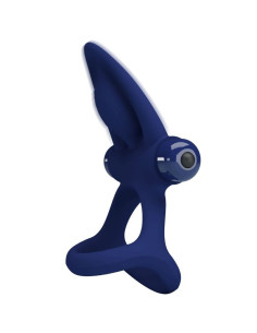 PRETTY LOVE - MAT DOUBLE RING WITH VIBRATION and STIMULATOR BLUE 2