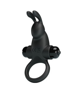 PRETTY LOVE - VIBRATING RING RABBIT CLITORIS STIMULATOR 10 VIBRATIONS BLACK