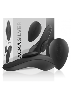 BLACKandSILVER - PRESTON RECHARGEABLE SILICONE VIBRATOR PANTIE BLACK