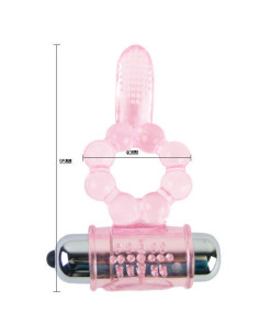 BAILE - SILICONE RING 10 TONGUE RHYTHMS WITH PINK VIBRATION 2