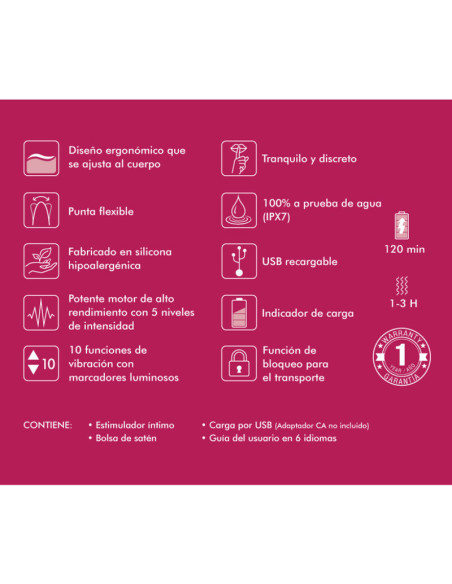 SHUNGA - DISPLAY OF 6 FUCHSIA INTIMATE MASSAGERS