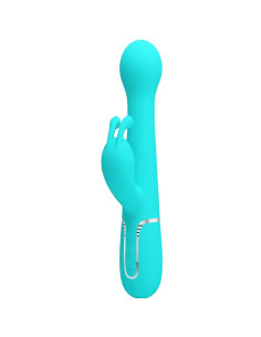 PRETTY LOVE - DEJON RABBIT VIBRATOR 3 IN 1 MULTIFUNCTION AQUA GREEN