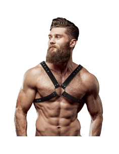 FETISH SUBMISSIVE ATTITUDE - MENS CROSS CHEST ECO-LEATHER HARNESS