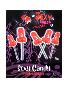 DIABLO PICANTE - BOX OF 5 CHERRY PENIS SHAPED LOLLIPOPS