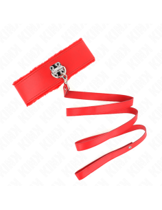 KINK - NECKLACE WITH LEASH 116 CM WITH SILVER STUDS MODEL 4 RED ADJUSTABLE 40-48 CM X 6 CM 2