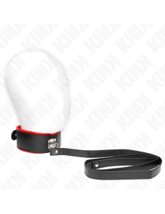 KINK - NECKLACE WITH BELT 116 CM WITH RED LEATHER STRAP ADJUSTABLE 40-48 CM X 6 CM