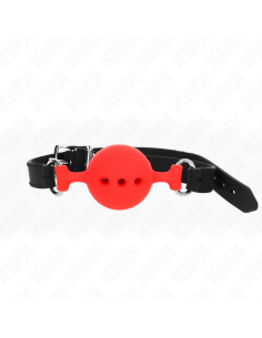 KINK - FULL SILICONE GAG 55 x 2 CM WITH 4.5 CM BALL SIZE M RED ADJUSTABLE 35-51 CM