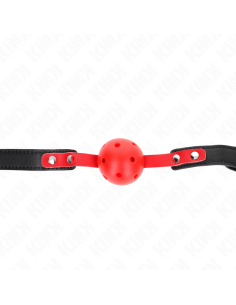 KINK - RED HOLLOW HARD BALL 4 CM GAG BLACK STRAP 60 x 2 CM ADJUSTABLE 37-52 CM