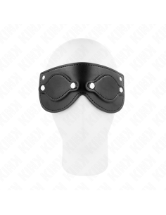 KINK - LEATHERETTE MASK WITH DETACHABLE EYE COVERS 22 x 9 CM