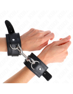 KINK - WRIST RESTRAINTS-SINGLE RIVET ROW BLACK ADJUSTABLE 17-28 CM X 5 CM