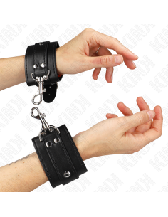KINK - LOCKABLE DUNGEON WRIST RESTRAINTS BLACK ADJUSTABLE 21-28 CM X 5.5 CM
