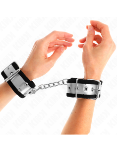 KINK - THIN WRIST RESTRAINTS BLACK - SILVER 30 X 4 CM