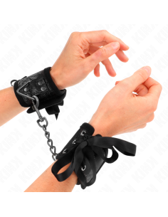 KINK - SCANDAL WRIST RESTRAINTS BLACK LACE DETAILS 24.5 CM X 6.5 CM