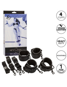 CALEXOTICS - NOCTURNAL BED RESTRAINTS LEATHER ADJUSTABLE BLACK 2