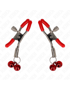 KINK - RED DOUBLE BELL NIPPLE CLAMP RED 6 CM 2