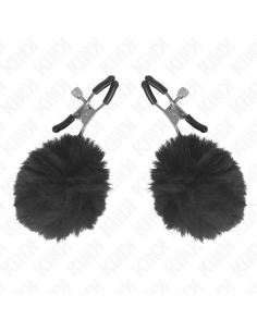 KINK - FAUX FUR BALL NIPPLE CLAMP BLACK 6 CM 2