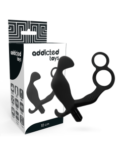 ADDICTED TOYS - ANALINIS KAIŠTIS SU DVIGUBU PENIO ŽIEDU IR JUODOS SĖKLIDĖMIS 2