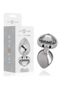 INTENSE - ANAL PLUG METAL ALUMINUM WHITE HEART SIZE L